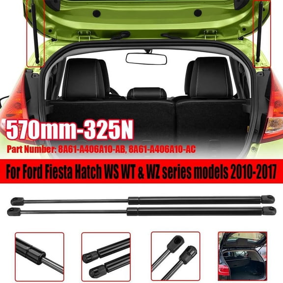 2Pcs Car Boot Gas Lift Gas Spring for Fiesta Hatchback WS WZ Series Models 2010-2017 570mm 325N