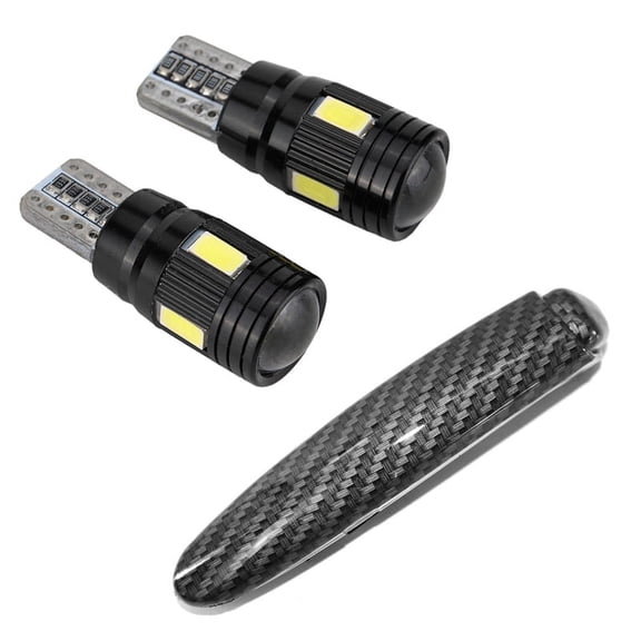 2Pcs Car Canbus T10 Led Light 5730 6Smd Error Free 12V Bulbs & 1 Pcs Car Parking Emergency Hand Brake Handle Cover