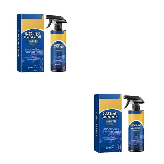 2Pcs Car Coating Spray,Quick Effect Coating Agent,Quickly Coat Car Wax,Polish Spray Waterless Wash Wax,Oil Film Emulsion Glass Cleaner(240ML)
