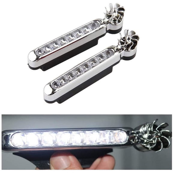 2Pcs Car Daytime Running Lights 8 Leds Wind Energy Powered Fog Light Auto Universal Waterproof Exterior Light