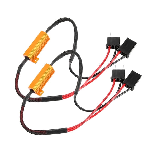 2Pcs Car Decoders For H7 Headlight Anti Hyper Flash No Error Load Resistor Wiring
