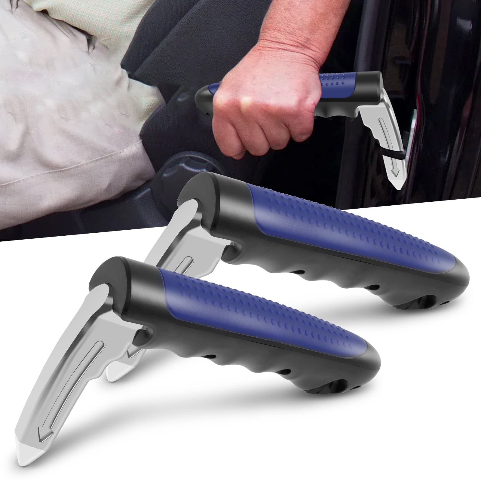 2Pcs Car Door Handle Aluminium Car Handle Assist 3 in 1 Easy to Operate ...