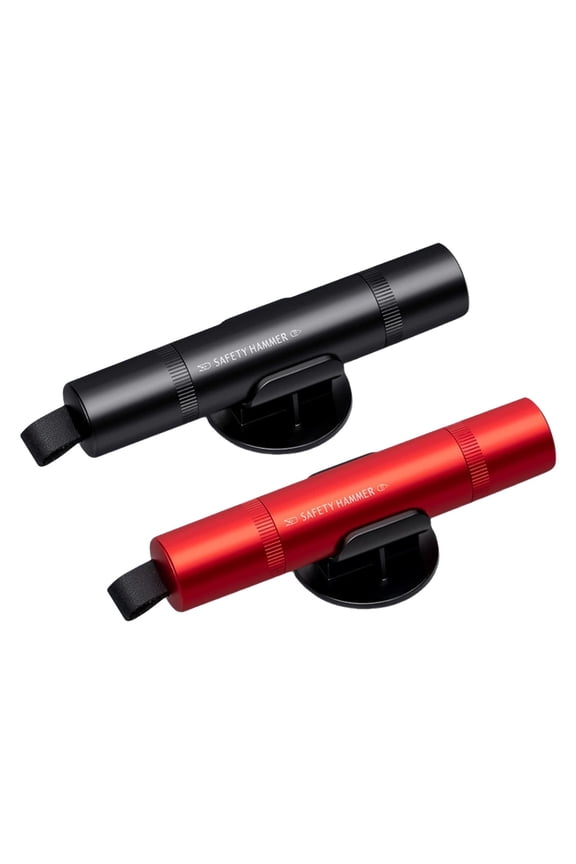 2Pcs Car Emergency Escape Hammer, Spring Loaded Tungsten Steel Window Breaker, Pocket Size Key Ring for Family Safety, Auto Survival Tool