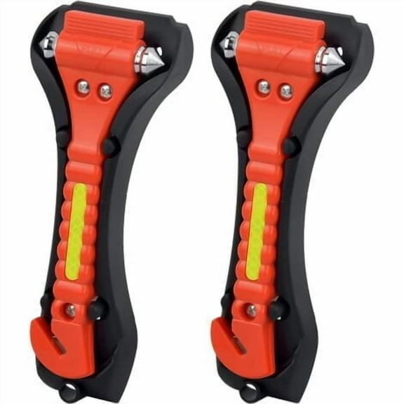2Pcs Car Emergency Hammer, 2 in 1 Car Safety Hammer with Window Breaker and Seat Belt Cutter, Non-Slip Car Emergency Escape Tool Kit