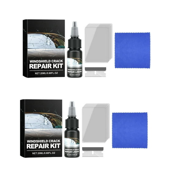 2Pcs Car Glass Scratch Remover, Scratch Removal Set, Scratches On Glass And Glasses With Powder To Keep The Mirror, Car Windscreen Glass Scratcher Glass Polishing Set, Clear Vision Safe Travel