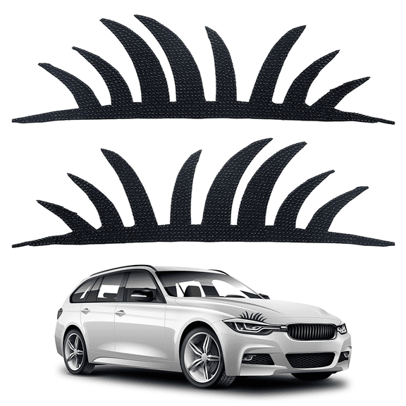 2Pcs Car Headlights Eyelash Stickers Black Diamond False Cute Rhinestone False Eyelash Stickers Car Stickers Headlight Stickers Eyelash Stickers