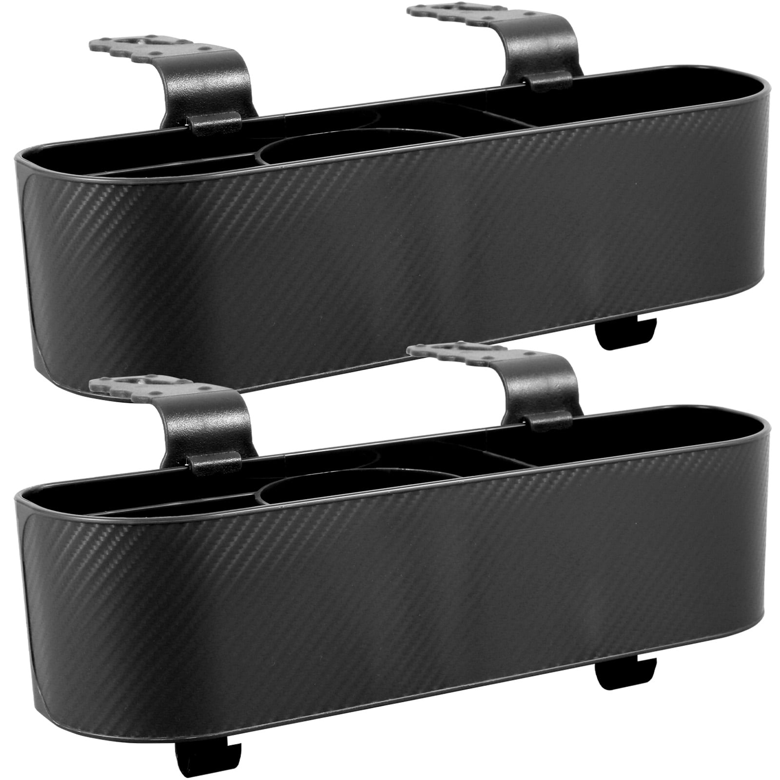 2Pcs Car Headrest Backseat Organizer with Cup Holder Hanging Seat Back Organizer with Headrest Hooks Multifunctional Backseat Snacks Drink Storage Box