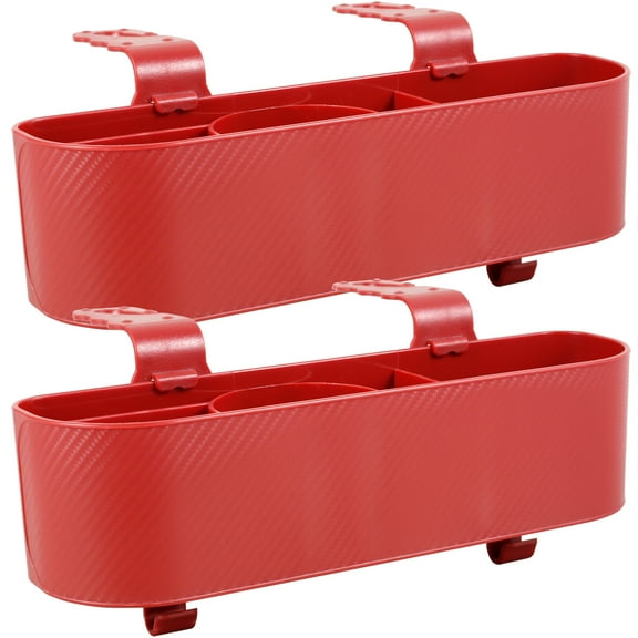 2Pcs Car Headrest Backseat Organizer with Cup Holder Hanging Seat Back Organizer with Headrest Hooks Multifunctional Backseat Snacks Drink Storage Box