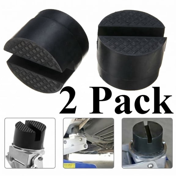 2Pcs Car Jack Stand Pad, Slotted Frame Rail Lifting Adapter Anti-Slip Floor Cushion