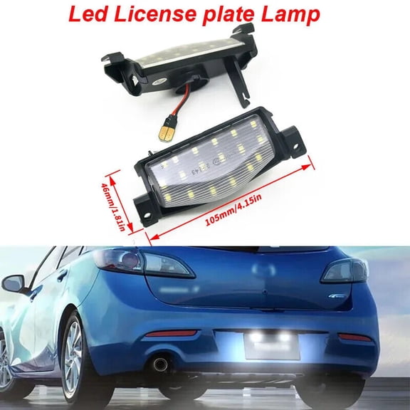 2Pcs Car LED License Plate Lights For Mazda3 09-13 Mazda 2 11-13 Canbus 18smd