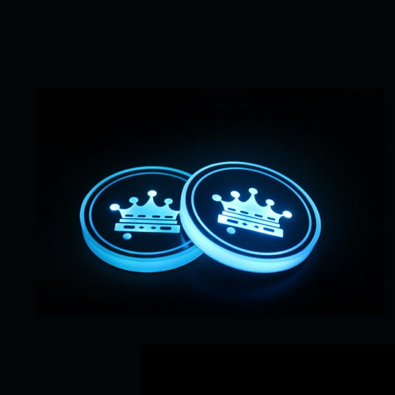 2Pcs Car Led Light-Up Coaster Usb Rechargeable Car Coaster Car Ambient Light