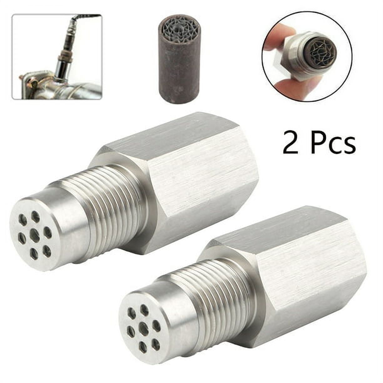 2Pcs Car O2 Sensor Mini Catalytic Converter CEL Check Engine Light