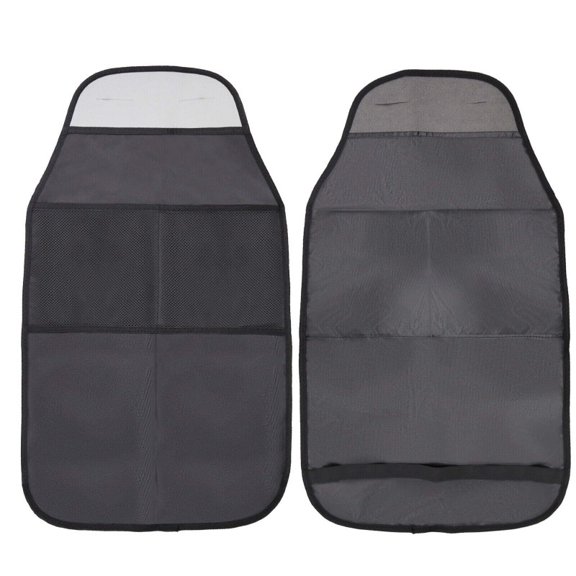 2Pcs Car Rear Seat Protector Kids Anti-Kick Mud Clean Mat Seat Organizer Pad Black