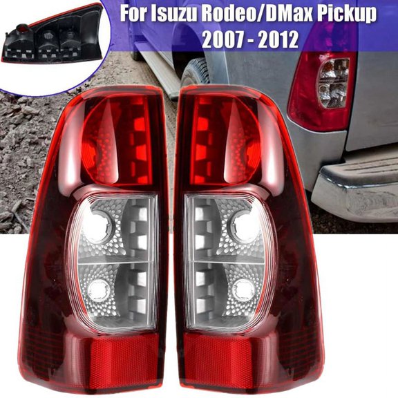 2Pcs Car Rear Taillight Brake Lamp Tail Lamp Without Bulb for Rodeo DMax Pickup 2007 2008 2009 2010 2011 2012,1 Pair x Tail Light Brake Lamp,red