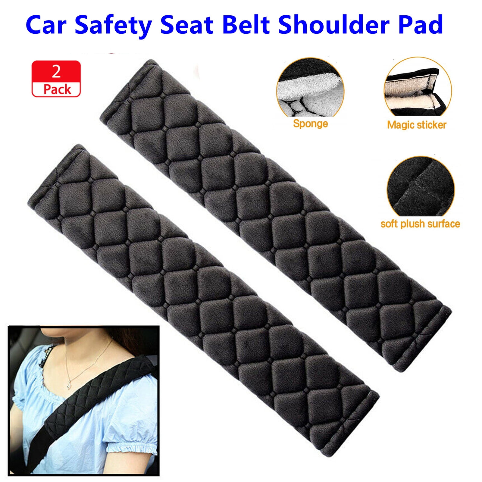 Casewin 1 Pair Car Seat Belt Pads Seatbelt Protector Soft Comfort Seat Belt  Shoulder Strap Covers Harness Pads Helps Protect Your Neck and Shoulder  Protection Pad Cover 
