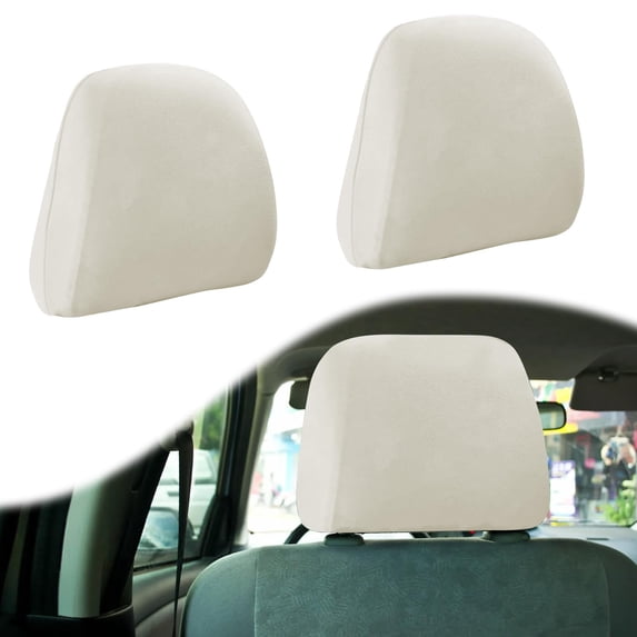 2Pcs Car Seat Headrest Cover, Car Accessories Flexible Car Headrest Covers, Reusable Anti-Dirty Headrest Protector, Universal for Cars, Vans, Trucks