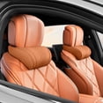 thumbnail image 1 of 2Pcs Car Seat Headrest Pillows, Leather Memory Foam Cushion for Cars _ 2pc Red, 1 of 7
