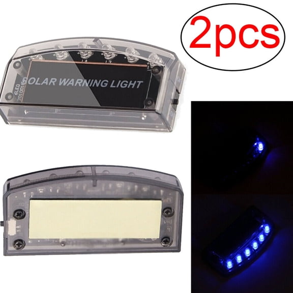 2Pcs Car Solar Power LED Fake Alarm Warning Security Anti-Theft Flashing Light