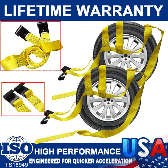 Tire Basket Straps 2-Pack Car - Adjustable Wheel Net Set For Towing & Dolly Use, 10,000 Lbs Break Strength Tow Straps - Foto 13