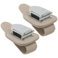 2Pcs Car Visor Sunglasses Holder Clip Leather Glasses Hanger Ticket