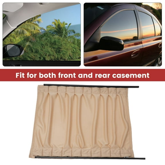 2Pcs Car Window Curtain Van SUV VIP Sunshade Visor Beige 50cmx39cm Interior Parts Side Window Sunshades