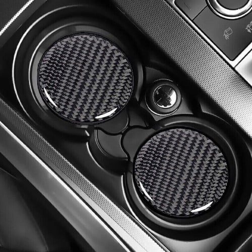 2Pcs Carbon FIber Cup Holder Water Coaster Cup Mat Pad for Lexus Car Accessories