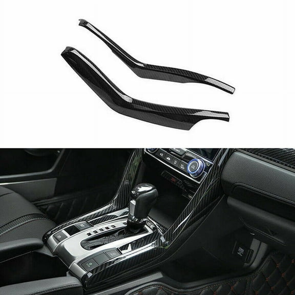 2Pcs Carbon Fiber Gear Shift Stripe Panel Cover Trim for 10Th 2016-2019