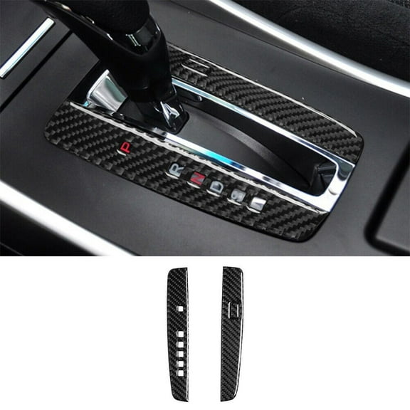 2Pcs Carbon Fiber Interior Gear Shift Cover Trim For 2013-2017 Honda-Accord
