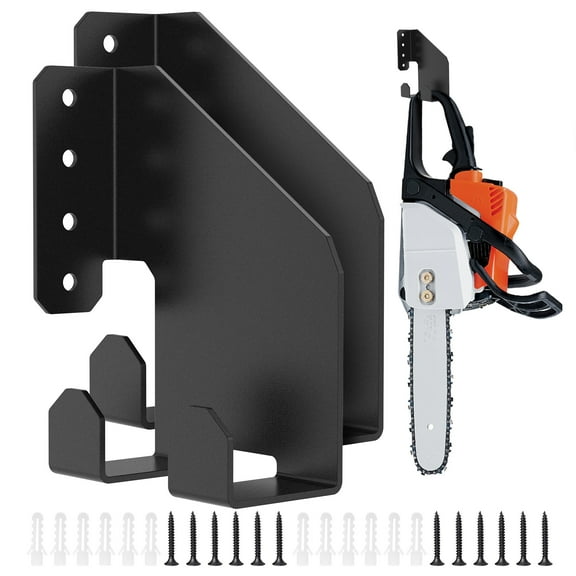 2Pcs Carbon Steel Chainsaw Holder Enduring Heavy Duty Chainsaw Hanger Space Saving Power Saw Wall Mount Bracket for Garage Organization