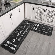 2Pcs Carpet Kitchen Antifatiga Set of 2 Kitchen Floor Mats for Entryway Non Slip Waterproof Standing Kitchen Runner Mats 17\u201dx24\u201d+17\u201dx48\u201d