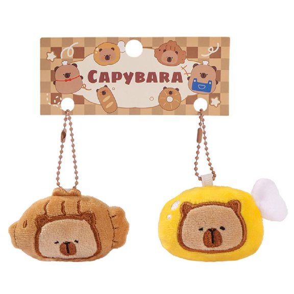 2Pcs Cartoon Animal Plush Keychain Backpack Pendant Lightweight Holder Fashion Keyring Ornament for and Teen