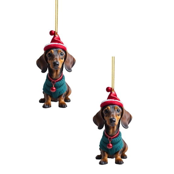 2Pcs Cartoon Cute Dog Car Hanging Home Tree Pendant Christmas Tree Pendant Home Decoration Window Car Ornament Backpack Ornament Christmas White Elephant Gift Hangs