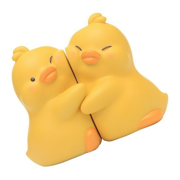 2Pcs Cartoon Duck Book Ends for Shelves Shape ABS Bookends Book End Decorative Book Stoppers for Shelves Desk