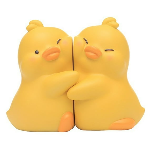 2Pcs Cartoon Duck Book Ends for Shelves Animal Shape ABS Bookends Book End