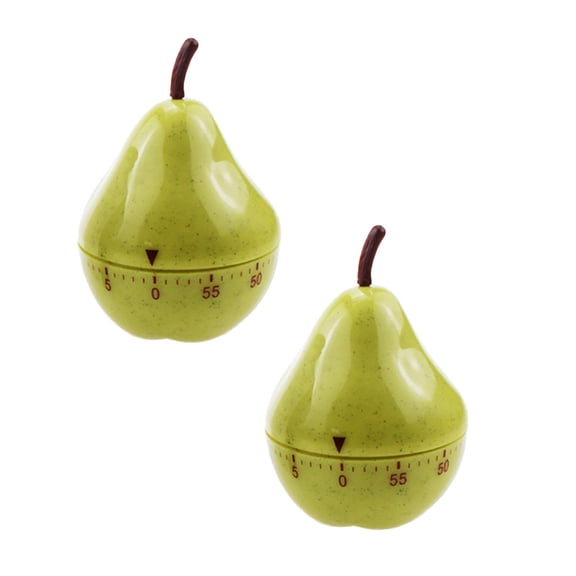 2Pcs Cartoon Kitchen Timer Pear Cartoon Timer Sleep Reminder Clocks Wind Up Timer Spoon And Lid Rest Shape Manual Mechanical Timer Kitchen Timers Gadgets For Cooking Alarm Sleep Timers