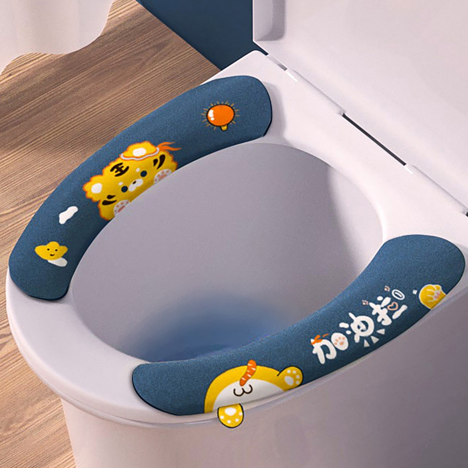 2Pcs Cartoon Toilet Seat Cover Easy Installation Universal Fit Adorable