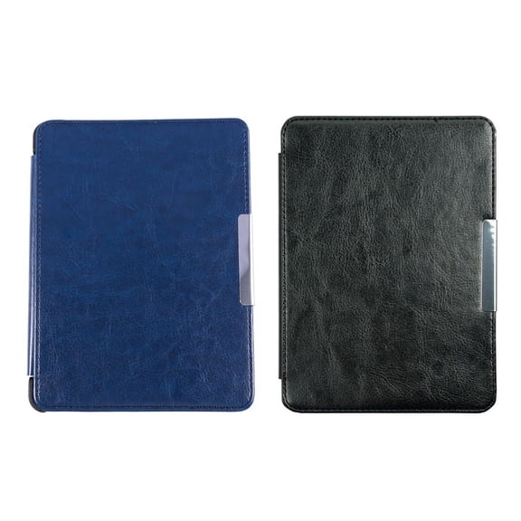 2Pcs Case for HD 6.0 inch EReader Magnetic Auto Sleep Cover Ultra Thin Hard Shell (Black&Dark Blue)