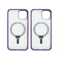 thumbnail image 1 of 2Pcs Case For iPhone 14 with Magnetic Invisible Stand Compatible with MagSafe Translucent Matte iPhone 14 Phone Case with Ring Holder for Women Men,Military Drop Plustection, Purple, 1 of 7