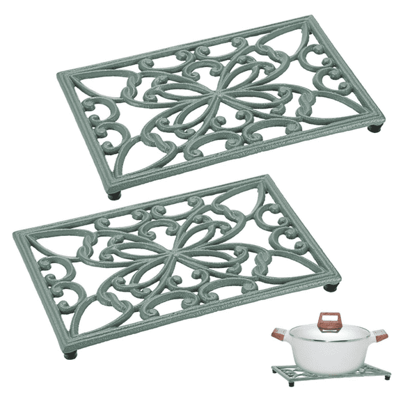 2Pcs Cast Iron Trivets for Kitchen Dining Table