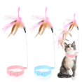 thumbnail image 1 of Pet Supplies Adjustable Cat Feather Neck Collar Toy Interactive Wand for Indoor Cats 2Pcs Self Playing Toys for Small Animals Teasing, 1 of 7