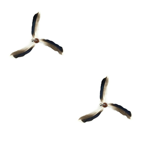2Pcs Cat Feather Propeller Refills, Cat Fetch Toy Cat Wand Attachment Home Replacement Artificial Feather Cat Playing Tracking Interactive Toys for Kitten Chasing Training