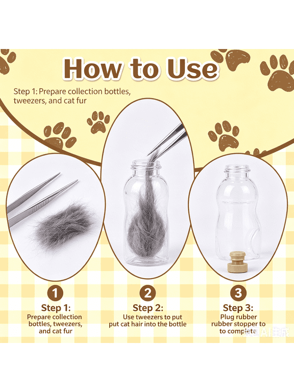 2Pcs Cat Fur Keepsake Keychain, Transparent Cat Shape Memorial Storage Capsule Pendant Fur-Ever Loved Pet Hair Memorial Pendant for Gift DIY