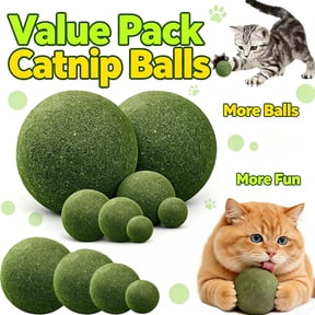 2Pcs Catnip Ball Toy, 1.2" Cat Teeth Cleaning Chew Claw Licker Toy, Cat Mint Edible Balls