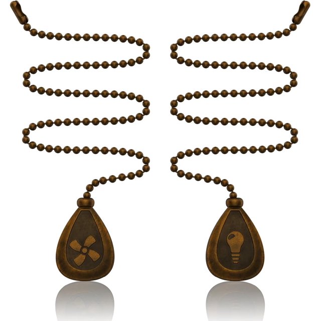 2Pcs Ceiling Fan Pull Chain, Bulb And Fan Pattern Fan Pull Chain