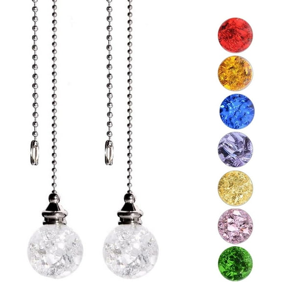 2Pcs Ceiling Fan Pull Chain, Fan Pull Chain Extension, Pull Chains for Ceiling Fans and Lights, Ceiling Fan Pulls, Light Pull Chain with 21 Inches Ball Beaded Pull Chain