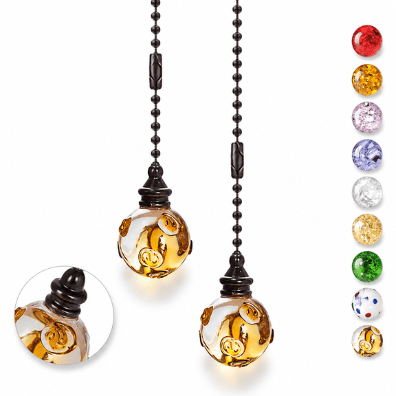 2Pcs Ceiling Fan Pull Chain,Fan Pull Chain Extension,Pull Chains for Ceiling Fans and Lights,Ceiling Fan Pulls,Light Pull Chain with 21 Inches Ball Beaded Pull Chain