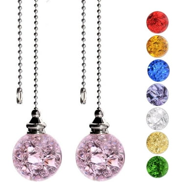 2Pcs Ceiling Fan Pull Chain, Fan Pull Chain Extension, Pull Chains for Ceiling Fans and Lights, Ceiling Fan Pulls, Light Pull Chain with 21 Inches Ball Beaded Pull Chain