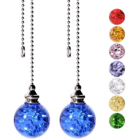 2Pcs Ceiling Fan Pull Chain, Fan Pull Chain Extension, Pull Chains for Ceiling Fans and Lights, Ceiling Fan Pulls, Light Pull Chain with 21 Inches Ball Beaded Pull Chain