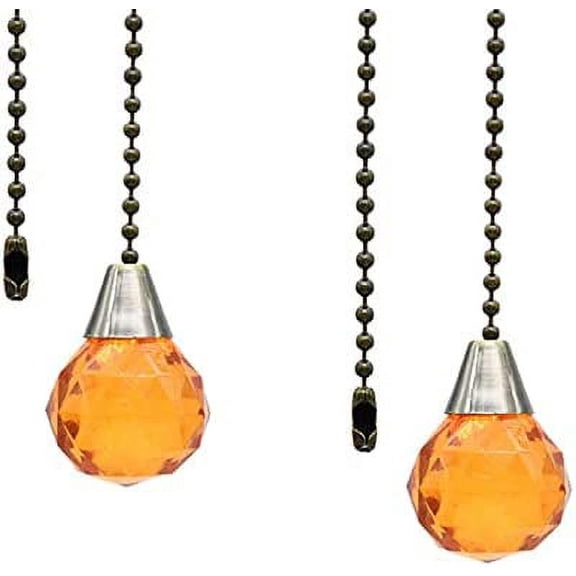 2Pcs Ceiling Fan Pull Chains Pendant Pull Chain Extension diamond Ceiling Fan Chain Extender for Ceiling Light Lamp Fan Chain (Brown)