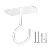 2Pcs Ceiling Hooks for Hanging Plants, Wall Mount Hangers Plant Hooks,Wall Hooks for Plants, Lights, Planters, Lanterns, Hanging Bird Feeders, Wind Chimes, indoor&Outdoor Decoration Hooks Black